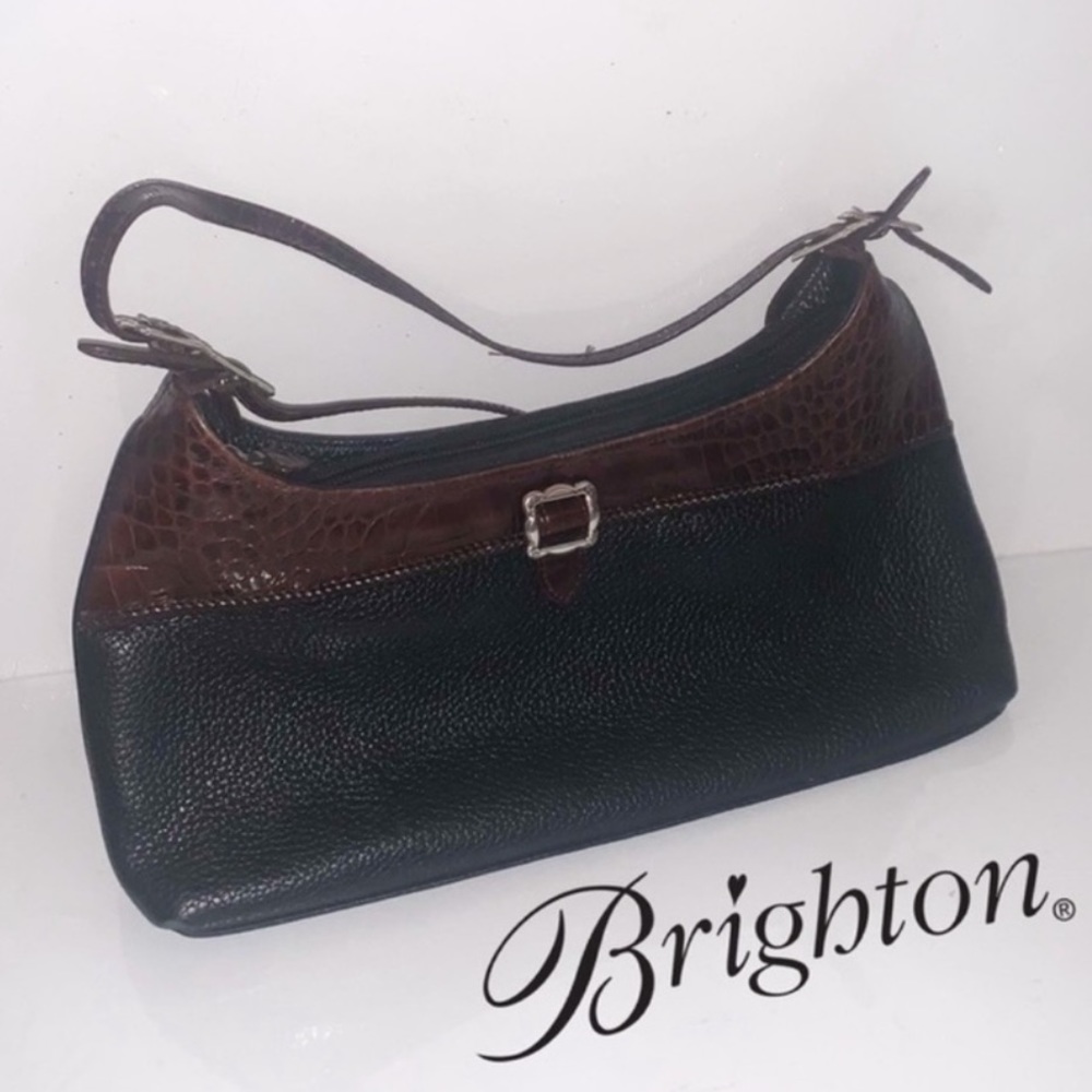 Vintage Brighton Authentic Bag Pebbled & Moc Croc Shoulder Bag - Picture 10 of 16